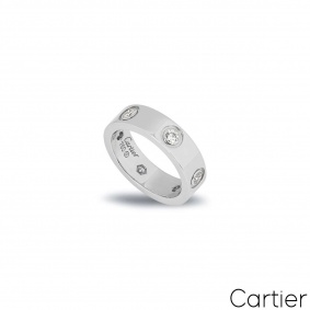 Cartier White Gold Full Diamond Love Ring Size 55 B4026000